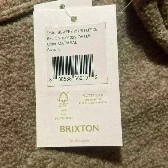 Brixton Bowery Women's Fleece sherpa jacket shacket- Oatmeal - Picture 5 of 7